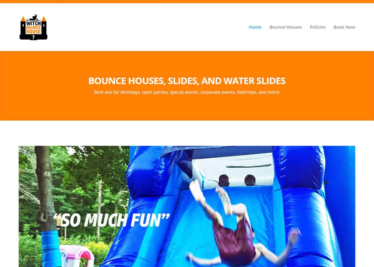 Witch Bounce House Divi Theme Example