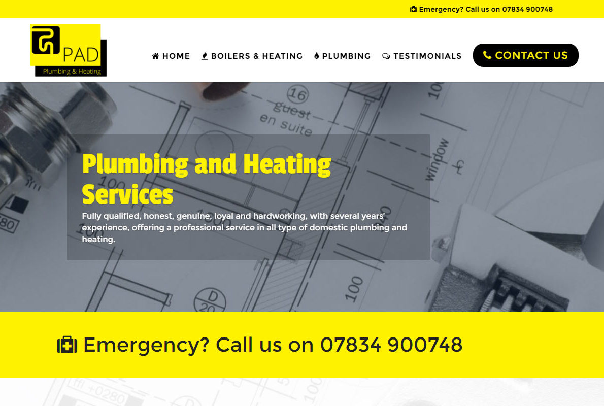 PAD Plumbing and Heating Divi Theme Example