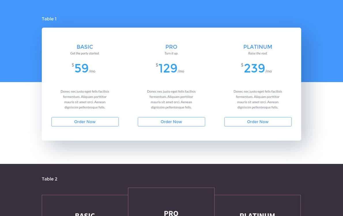 Divi Pricing Layout Pack Divi Theme Example