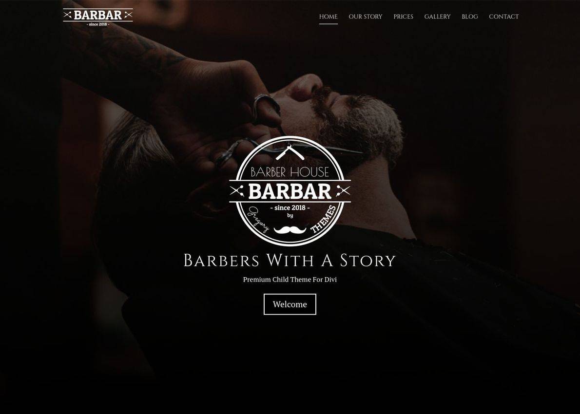 Barbar Barber House Divi Theme Example