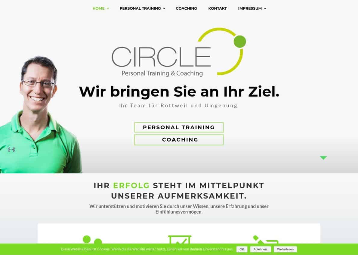 Circle Personal Training & Coaching Divi Theme Example