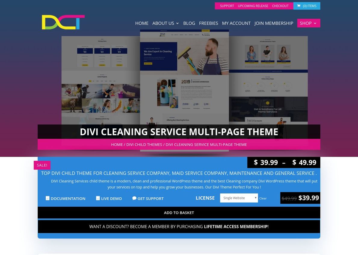 Divi Cleaning Services Multi-Page Child Theme Divi Theme Example