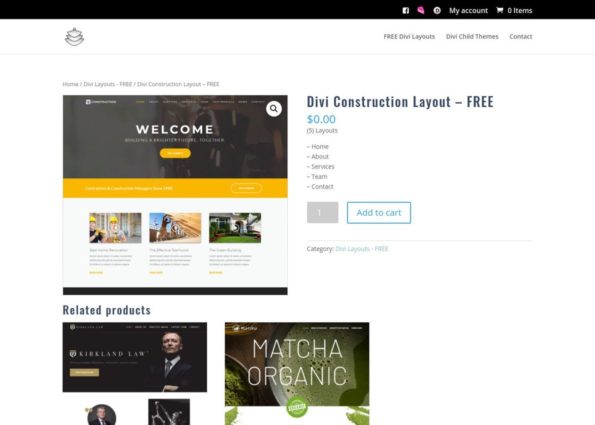 Divi Construction Layout on Divi Gallery