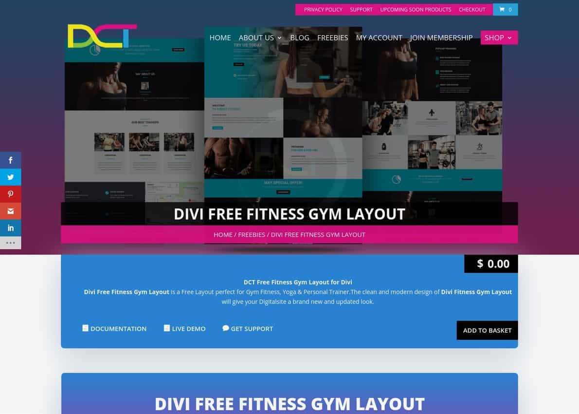 Divi Free Fitness Gym Layout Divi Theme Example
