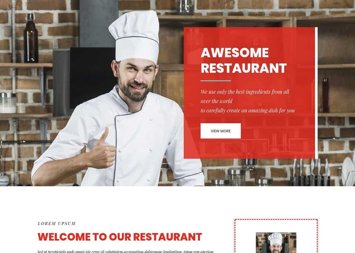 Divi Free Restaurant Layout Divi Theme Example
