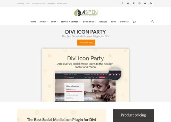 Divi Icon Party on Divi Gallery