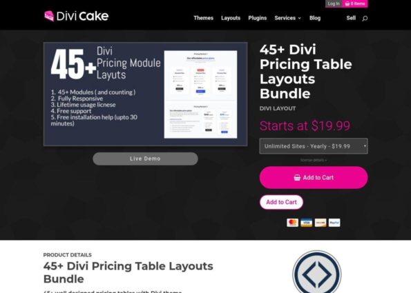 Divi Pricing Table Layouts on Divi Gallery