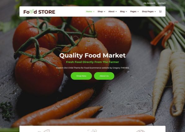 Food Store WooCommerce Theme on Divi Gallery