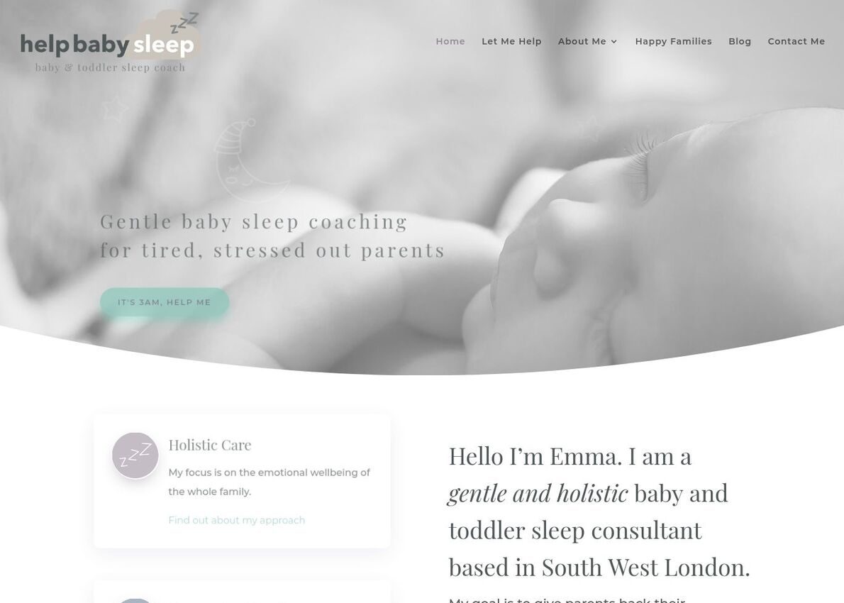 Help Baby Sleep Divi Theme Example
