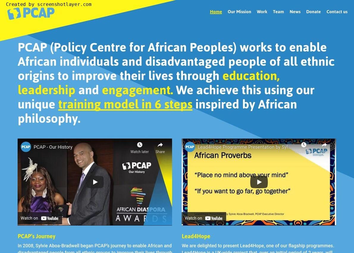 PCAP (Policy Centre for African Peoples) Divi Theme Example