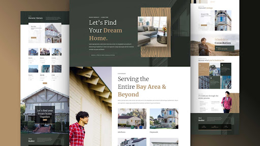 Real Estate Templates for Divi containing numerous designs, themes, and layouts. Showcasing vibrant designs for Real Estate websites.
