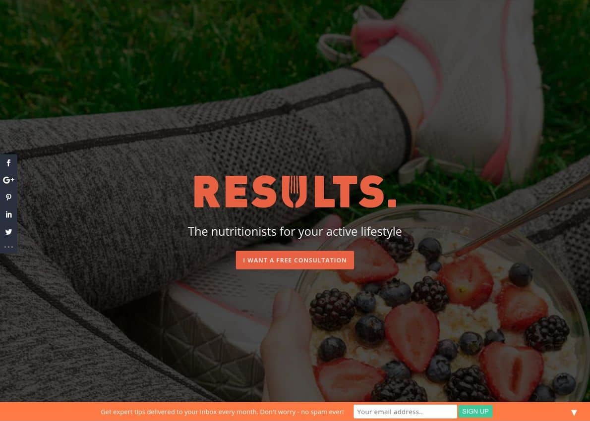 Results Food Coaching Divi Theme Example