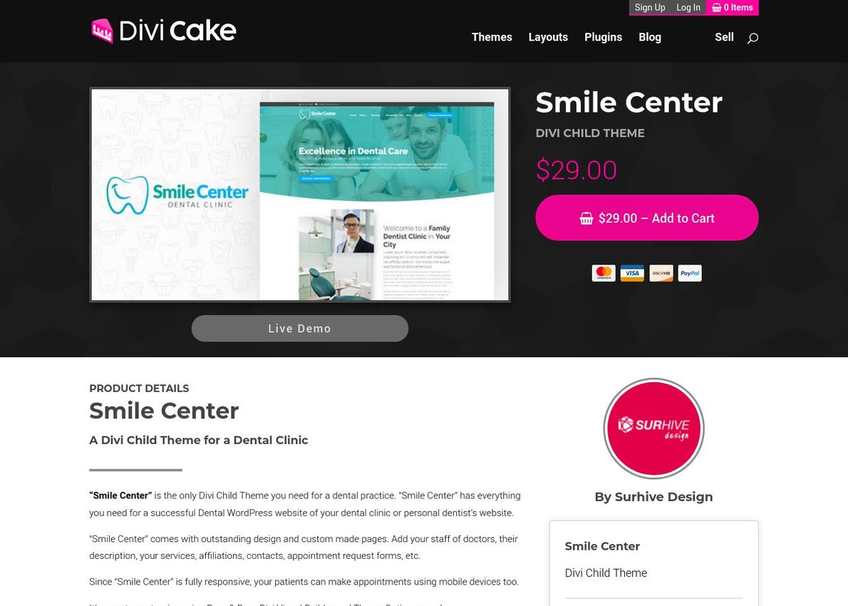 Smile Center Divi Theme Example