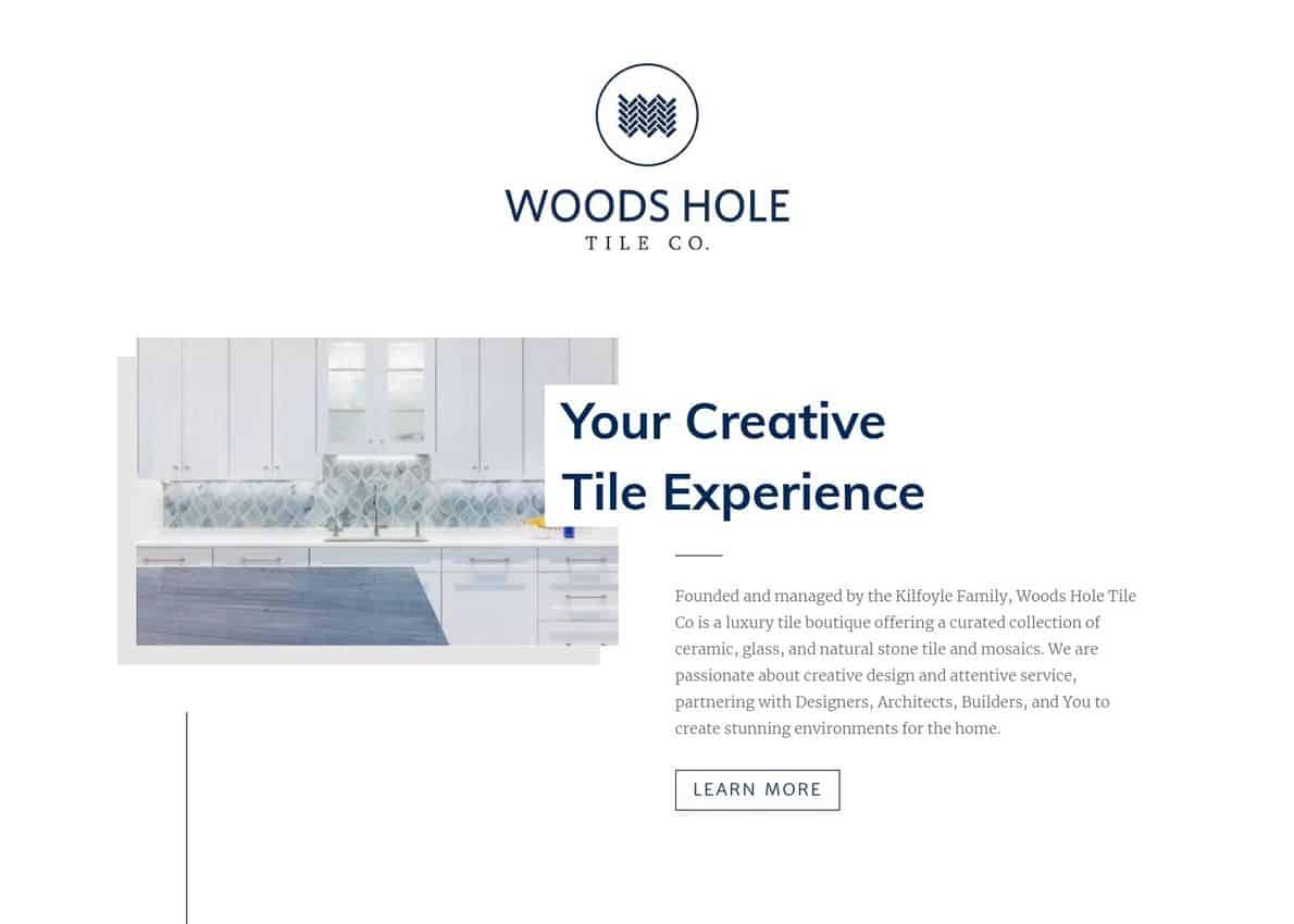 Woods Hole Tile Company Divi Theme Example